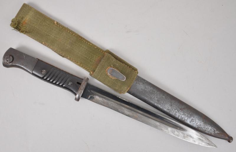 WW2 German DAK Bayonet In Green Frog