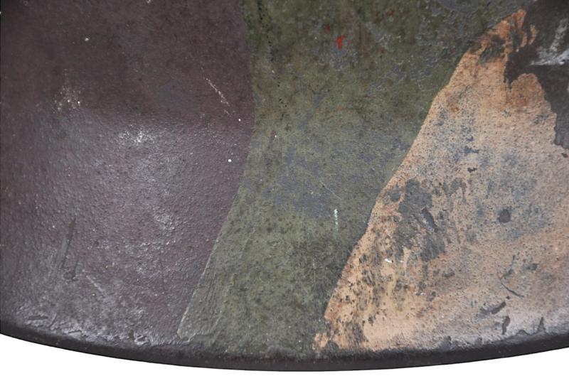 WW2 German Three Tone Luftwaffe Camouflage M40 Helmet With Impact Damage