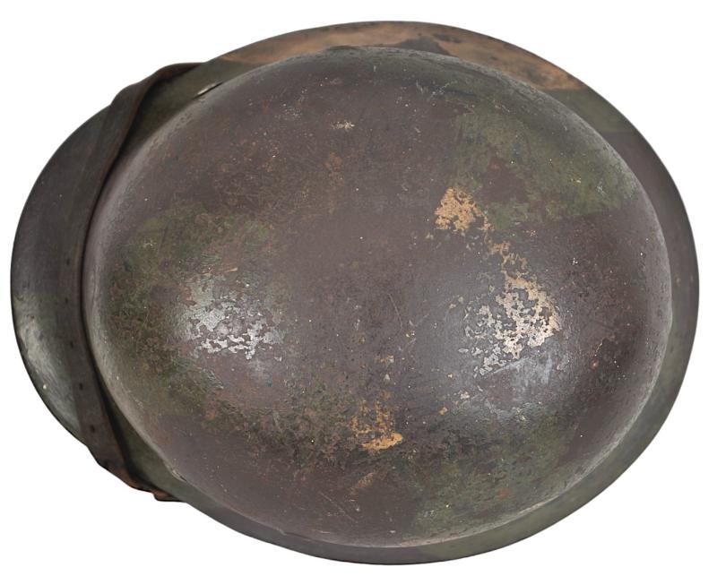 WW2 German Three Tone Luftwaffe Camouflage M40 Helmet With Impact Damage