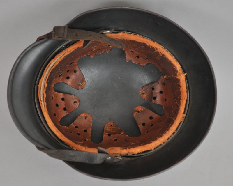 WW2 German Three Tone Luftwaffe Camouflage M40 Helmet With Impact Damage