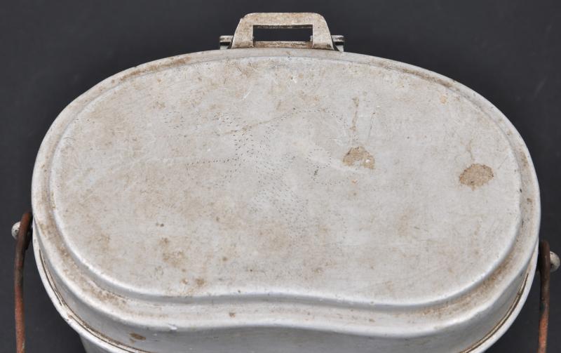 WW2 German M31 Messtin With Soldier Name & Artwork