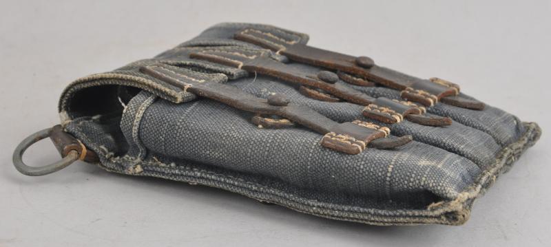 WW2 German Shortened MP40 Magazine Pouch In Blue Webbing