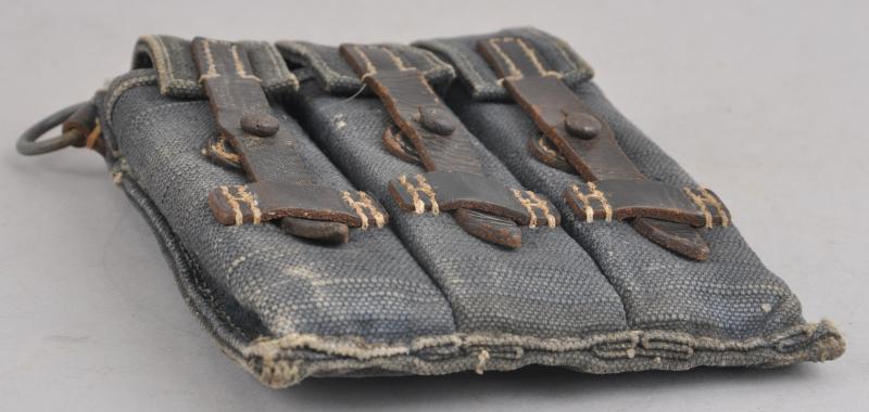 WW2 German Shortened MP40 Magazine Pouch In Blue Webbing