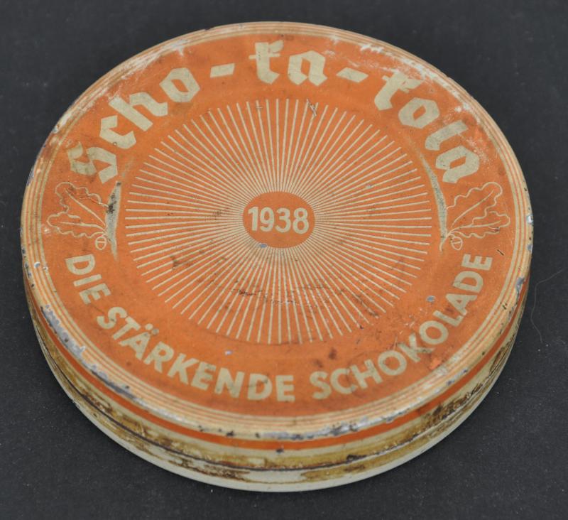***RARE*** WW2 German 1938 Dated 'Scho-Ka-Kola' Chocolate Tin- 'Wehrmacht Packung'
