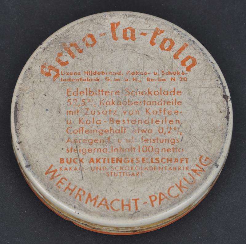 ***RARE*** WW2 German 1938 Dated 'Scho-Ka-Kola' Chocolate Tin- 'Wehrmacht Packung'