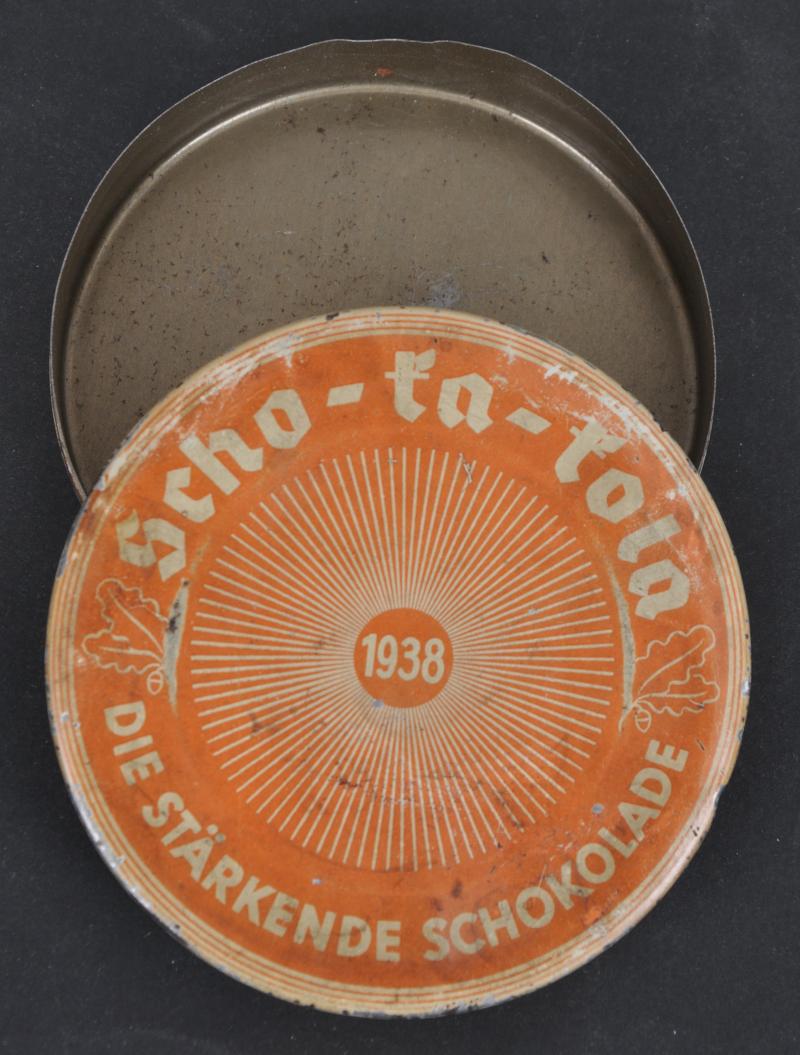 ***RARE*** WW2 German 1938 Dated 'Scho-Ka-Kola' Chocolate Tin- 'Wehrmacht Packung'