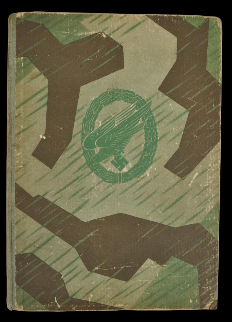 WW2 German Fallschirmjager Kreta Book 1942 - Handwritten Inscription To Inside Cover ' Meinen Fallschirmjager ! '