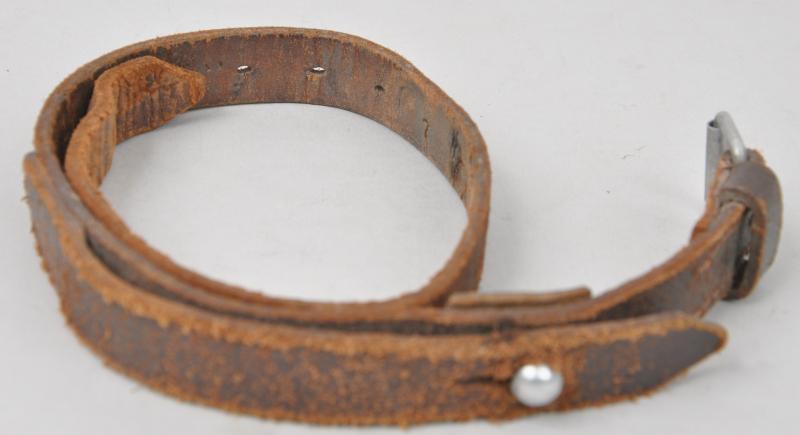 WW2 German Luftwaffe Brown Equipment Strap Marked To A 'Flieger Schule'