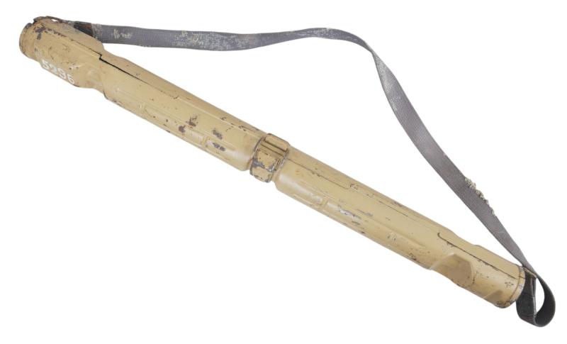 WW2 German Spare Barrel Carrier In Tan Camouflage With Blue Webbing Strap 1943