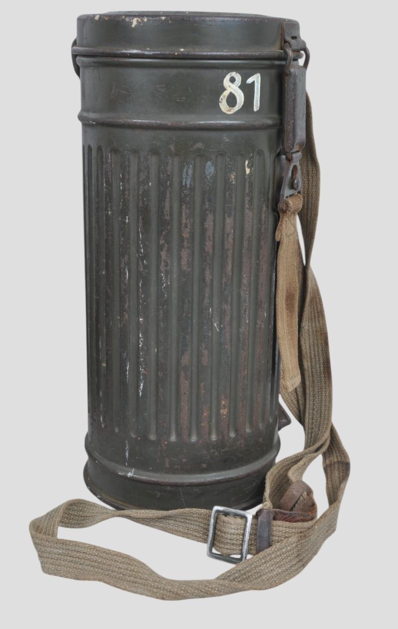 WW2 German Army/Waffen SS Named & Numbered Gas Mask Set