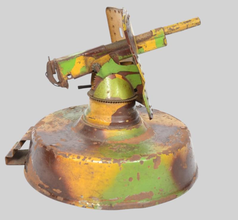 WW2 German Tin Plate Toy Swivel Mounted Artillery Piece