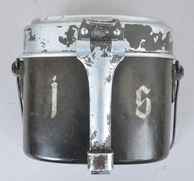 WW2 German M31 Messtin With Hand Carved Initials Of Soldier