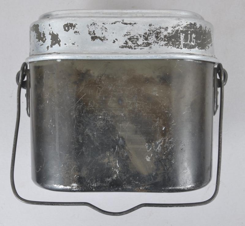 WW2 German M31 Messtin With Hand Carved Initials Of Soldier