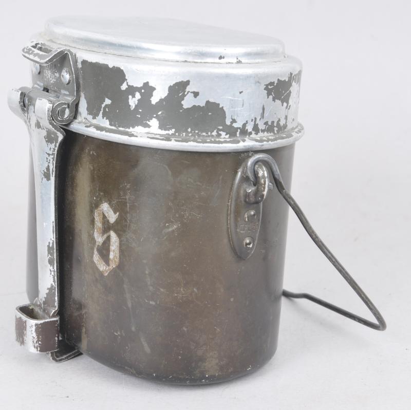 WW2 German M31 Messtin With Hand Carved Initials Of Soldier