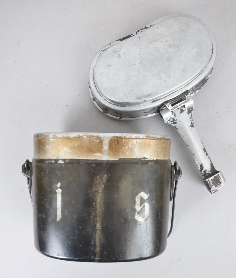 WW2 German M31 Messtin With Hand Carved Initials Of Soldier