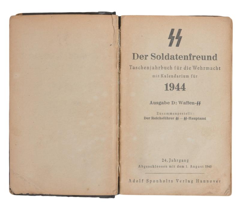 WW2 German 'Soldatenfreund' Waffen SS Diary 1944