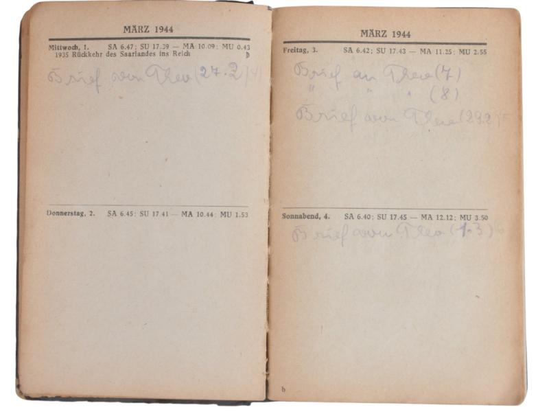 WW2 German 'Soldatenfreund' Waffen SS Diary 1944