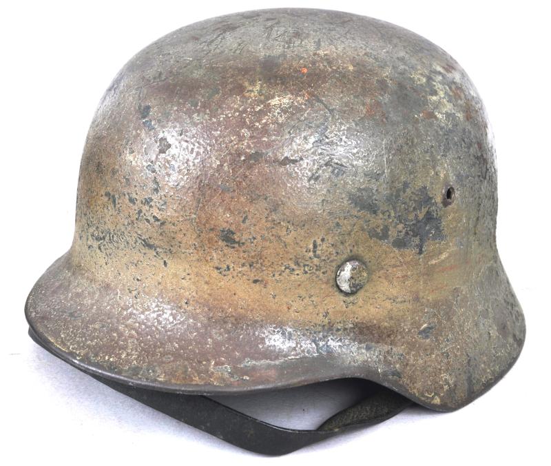 WW2 German Army M35 Sawdust/Woodchip Normandy Camouflage Helmet