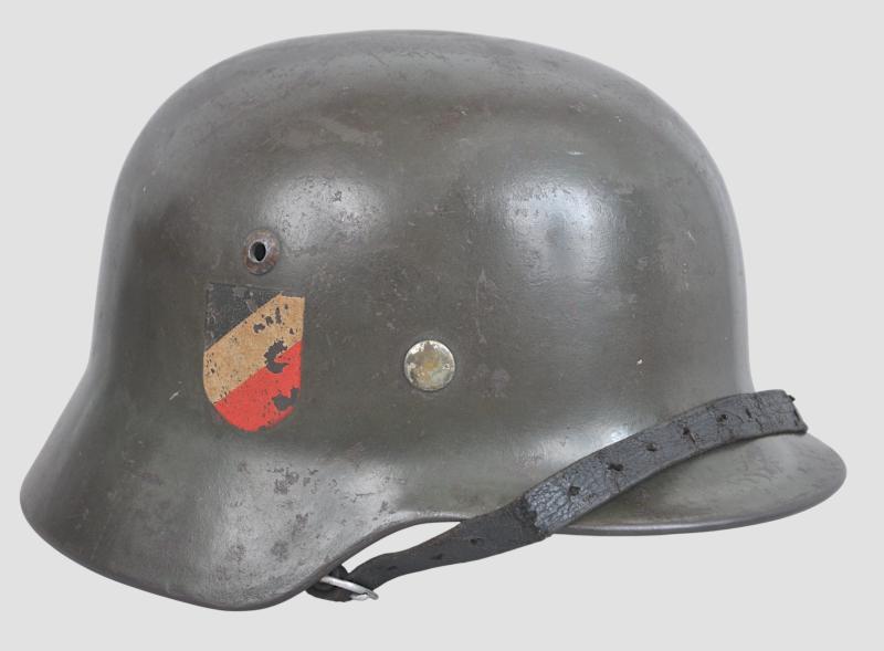 WW2 German Hauptmann Named Double Decal Army Helmet