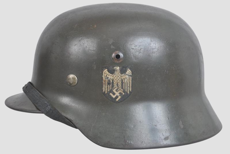 WW2 German Hauptmann Named Double Decal Army Helmet