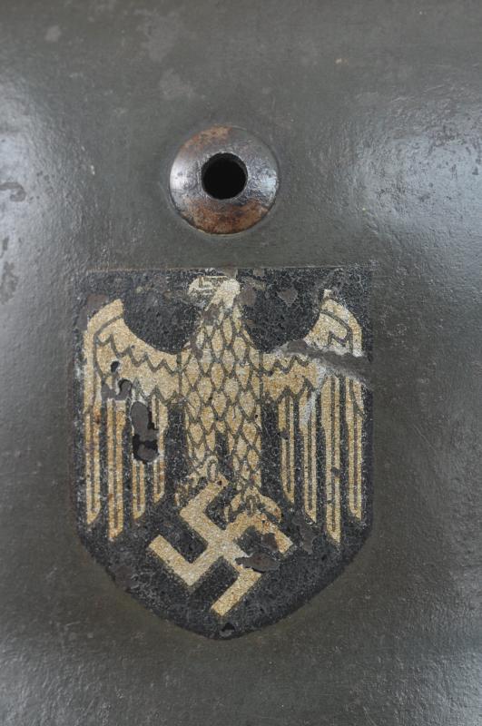 WW2 German Hauptmann Named Double Decal Army Helmet